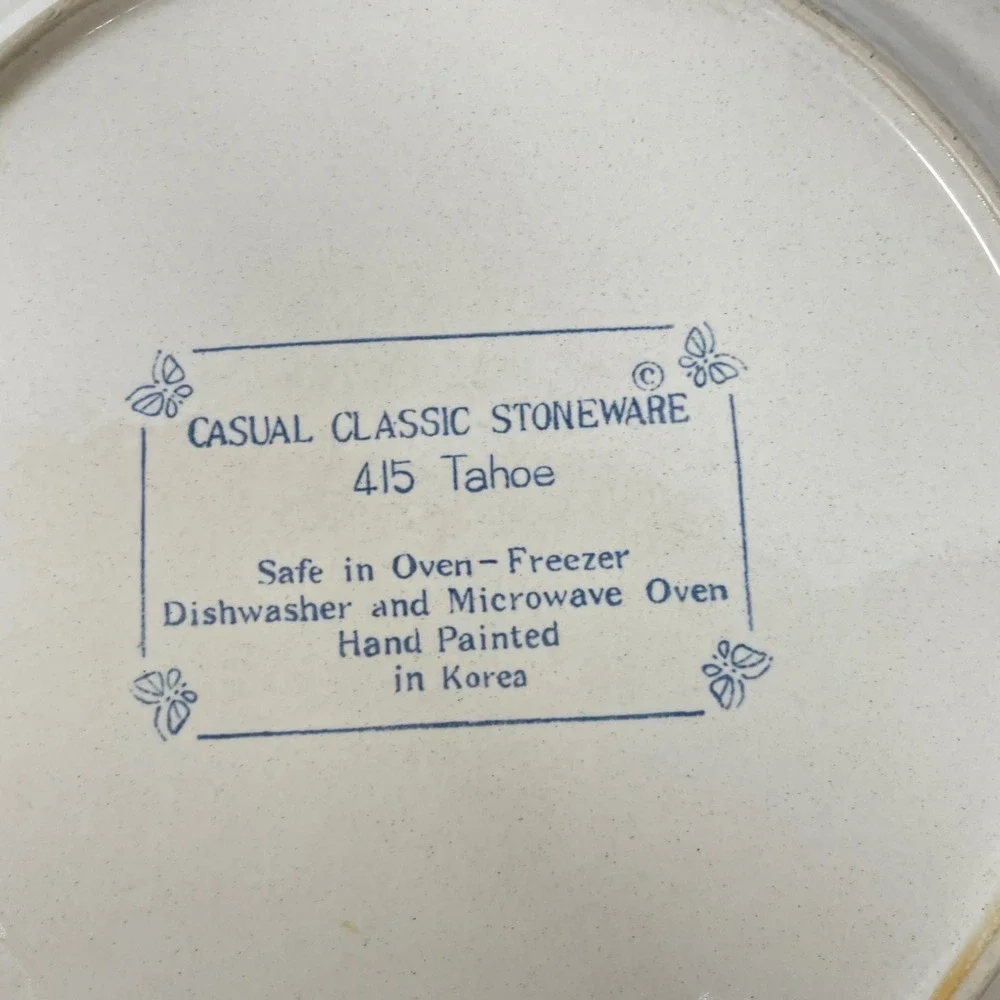 Vintage Casual Classic Stoneware Dinner Plates 415 Tahoe Tan Brown Floral 2